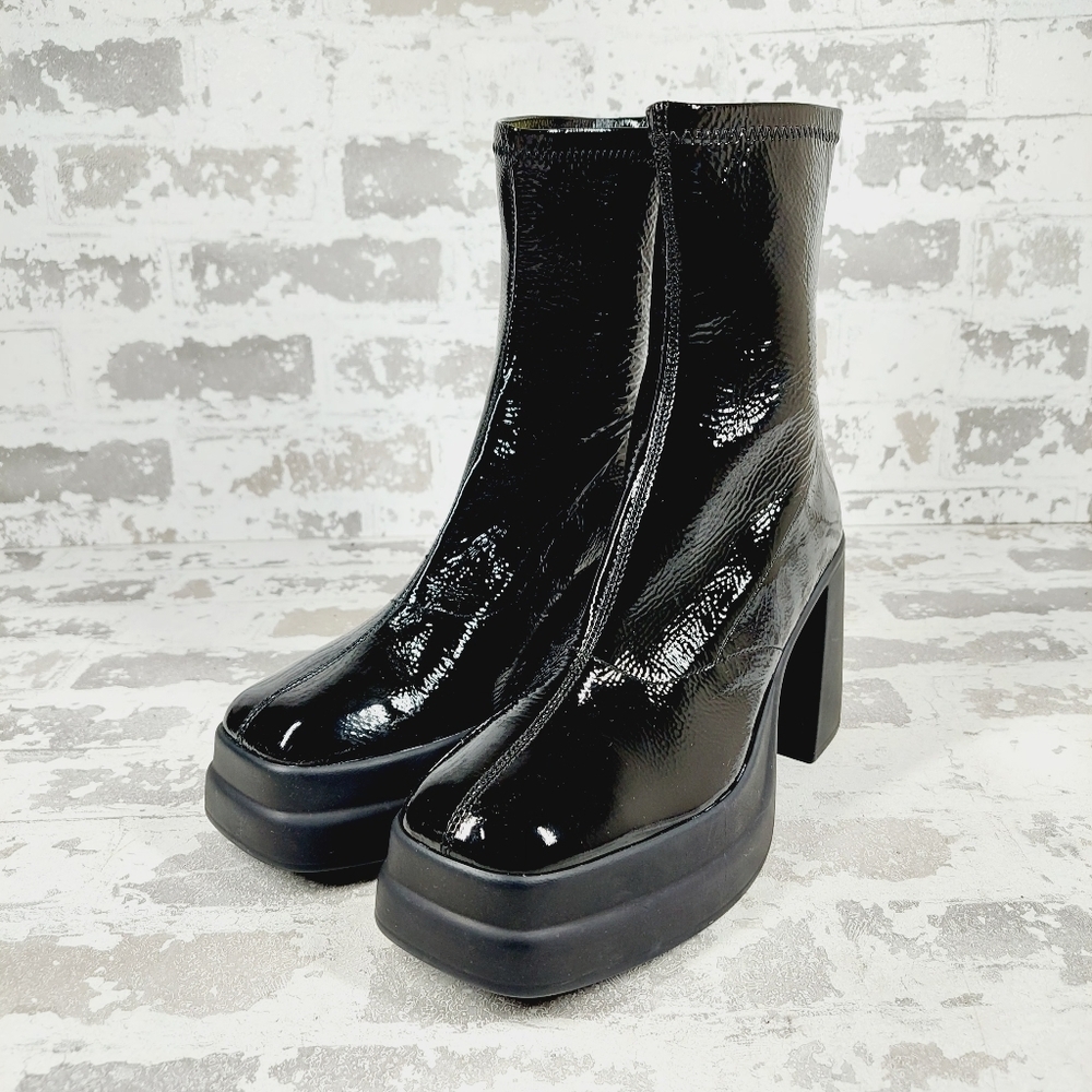 New Free People Double Stack Back Zip Platform Boot i 215 - Picture 2 of 13